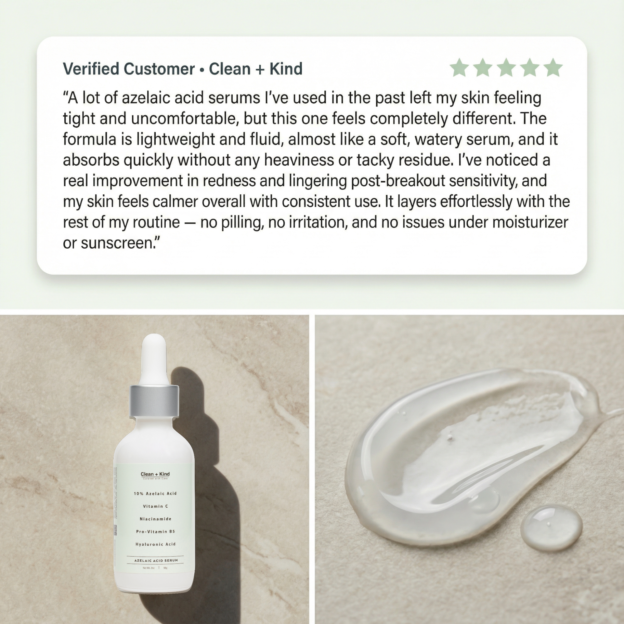 Azelaic Acid Serum 10% — Silicone-Free, Fragrance-Free, 2 oz